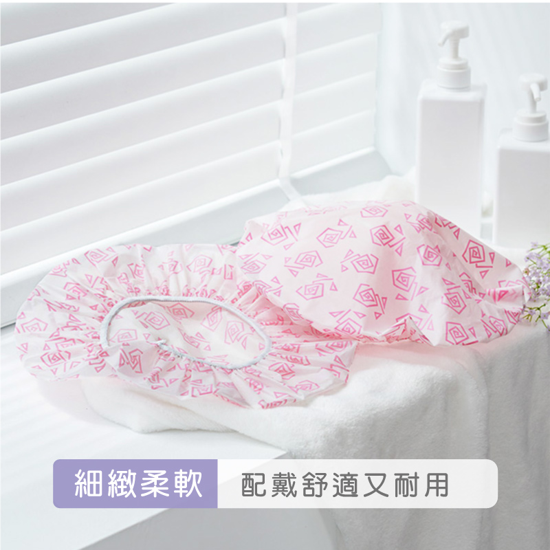 RT-B5283 舞水痕彩繪浴帽|防水包覆 × 柔軟舒適 × 可愛花朵設計