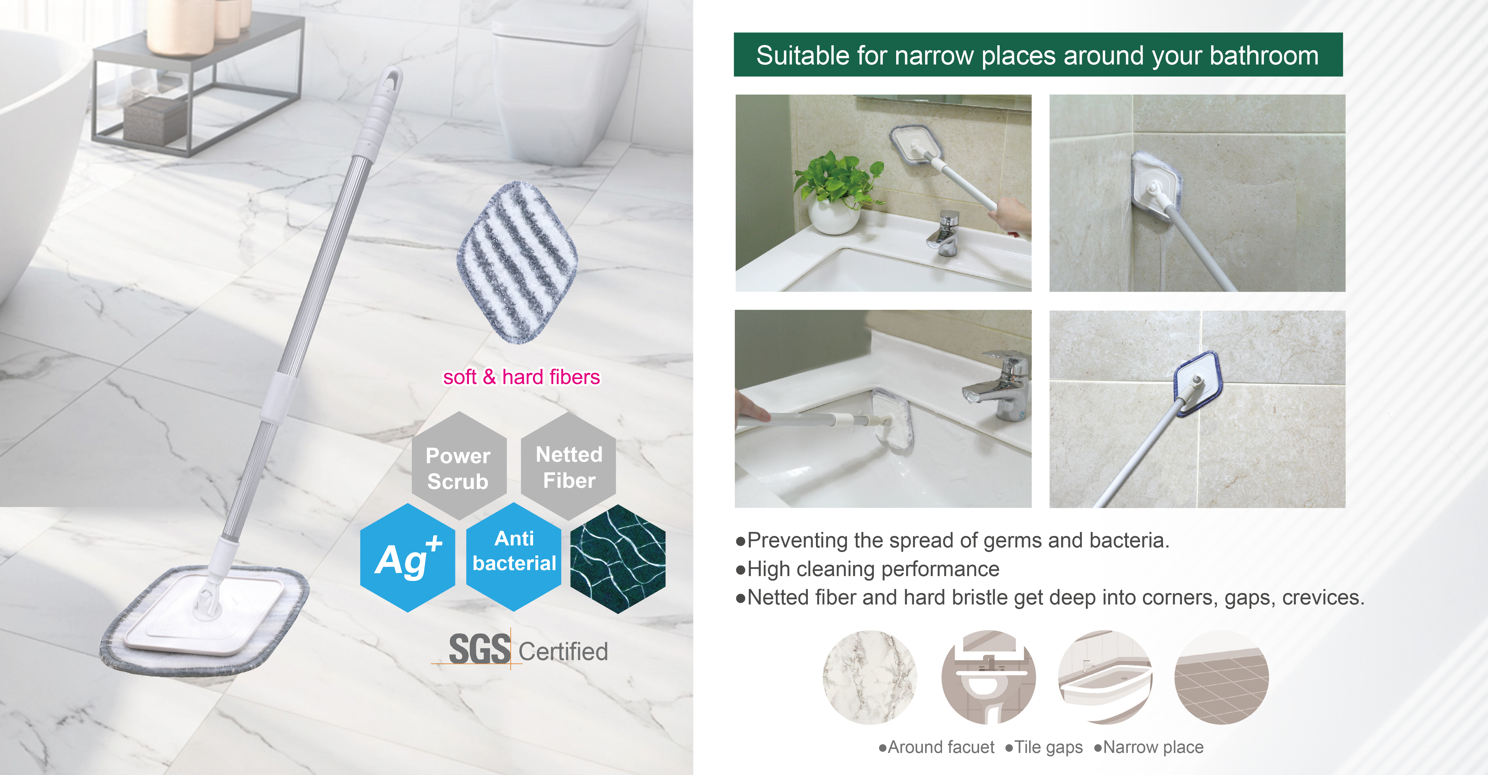 RT-C1072 Corner Brush|Bathroom Cleaning