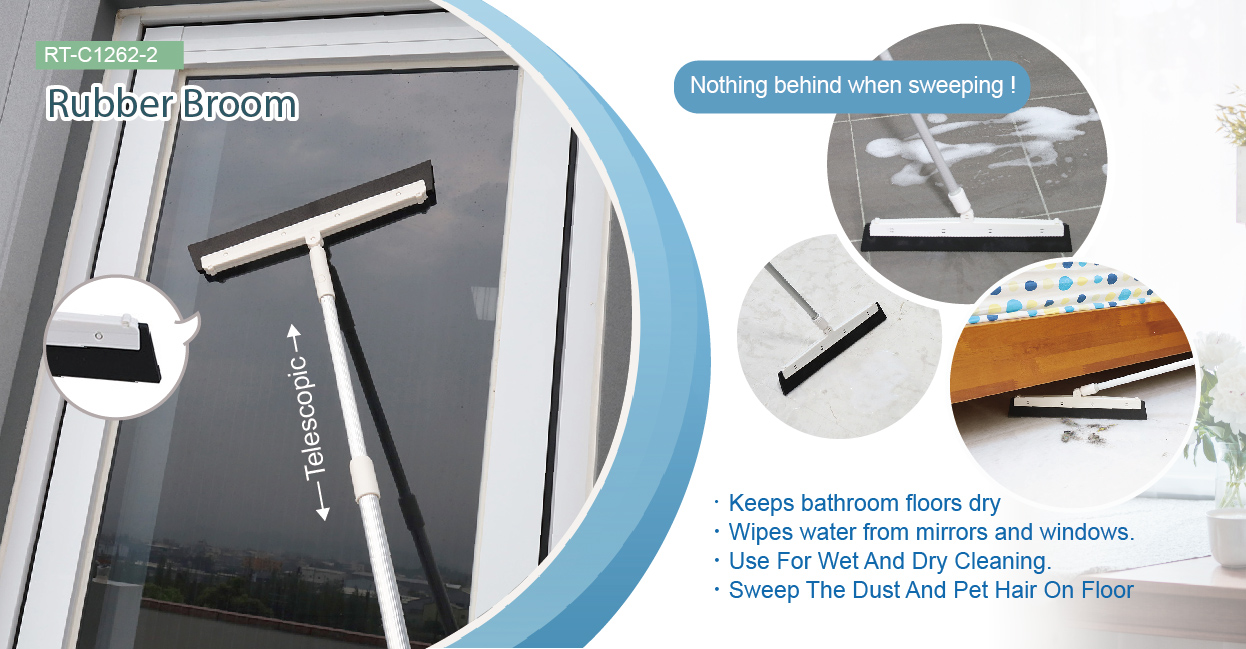 RT-C1262-2 Rubber Broom-Sweep the Dust and Pet Hair on floor