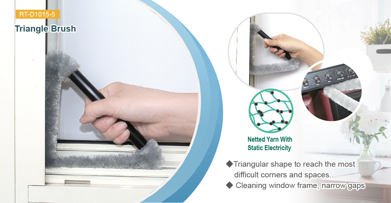 RT-D1015-5 Triangle Brush - Cleaning window frame, narrow gaps