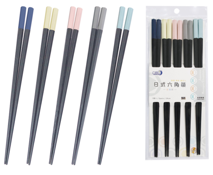 RT-A8018 雙色款筷子(5入)