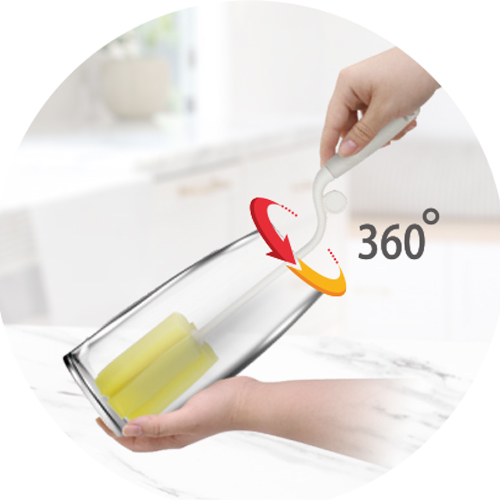 RT-C3643 旋轉海綿洗杯刷-360度旋轉，清潔無死角